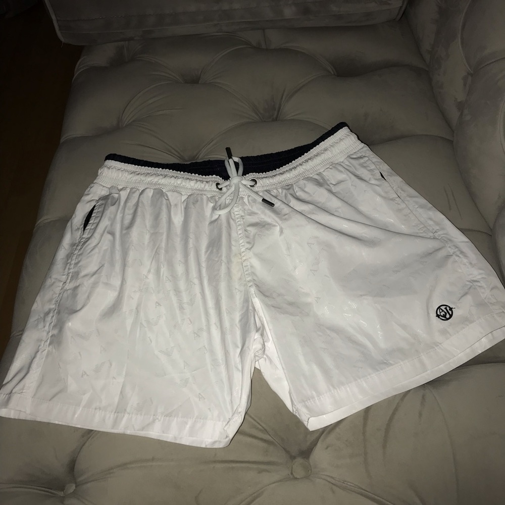 Men’s Emporio Armani White Swim Shorts